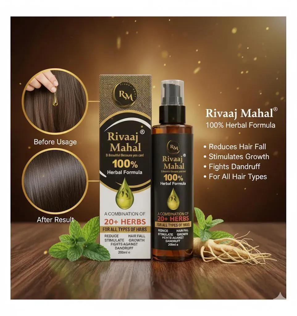 Rivaaj Mahal 100% Herbal Hair Oil 200ml Anti-Dandruff & Hair Fall