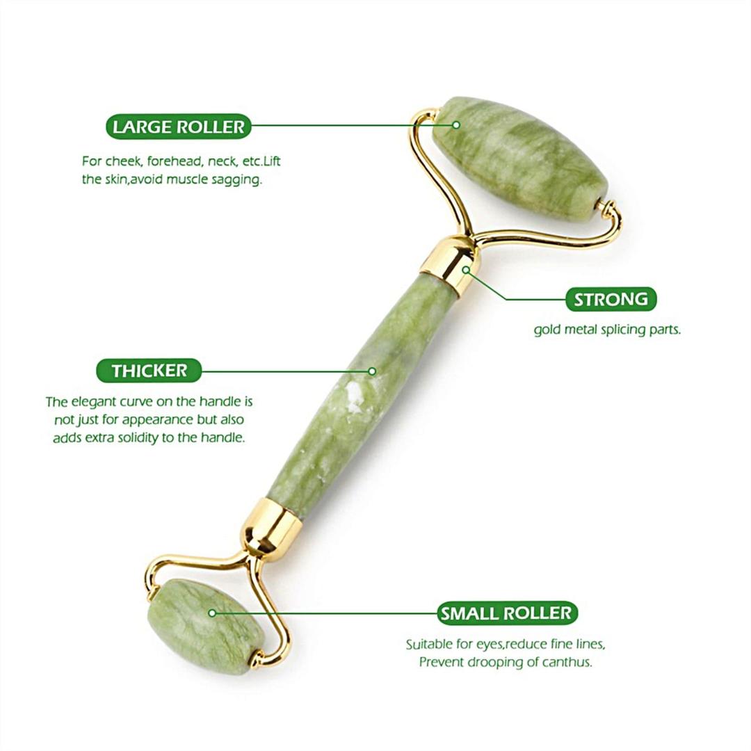 Anti-Aging Jade Roller & Gua Sha Green Set