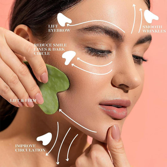 Anti-Aging Jade Roller & Gua Sha Set Multicolor