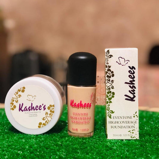 Kashees 2 in 1 Foundation & Loose Powder Set