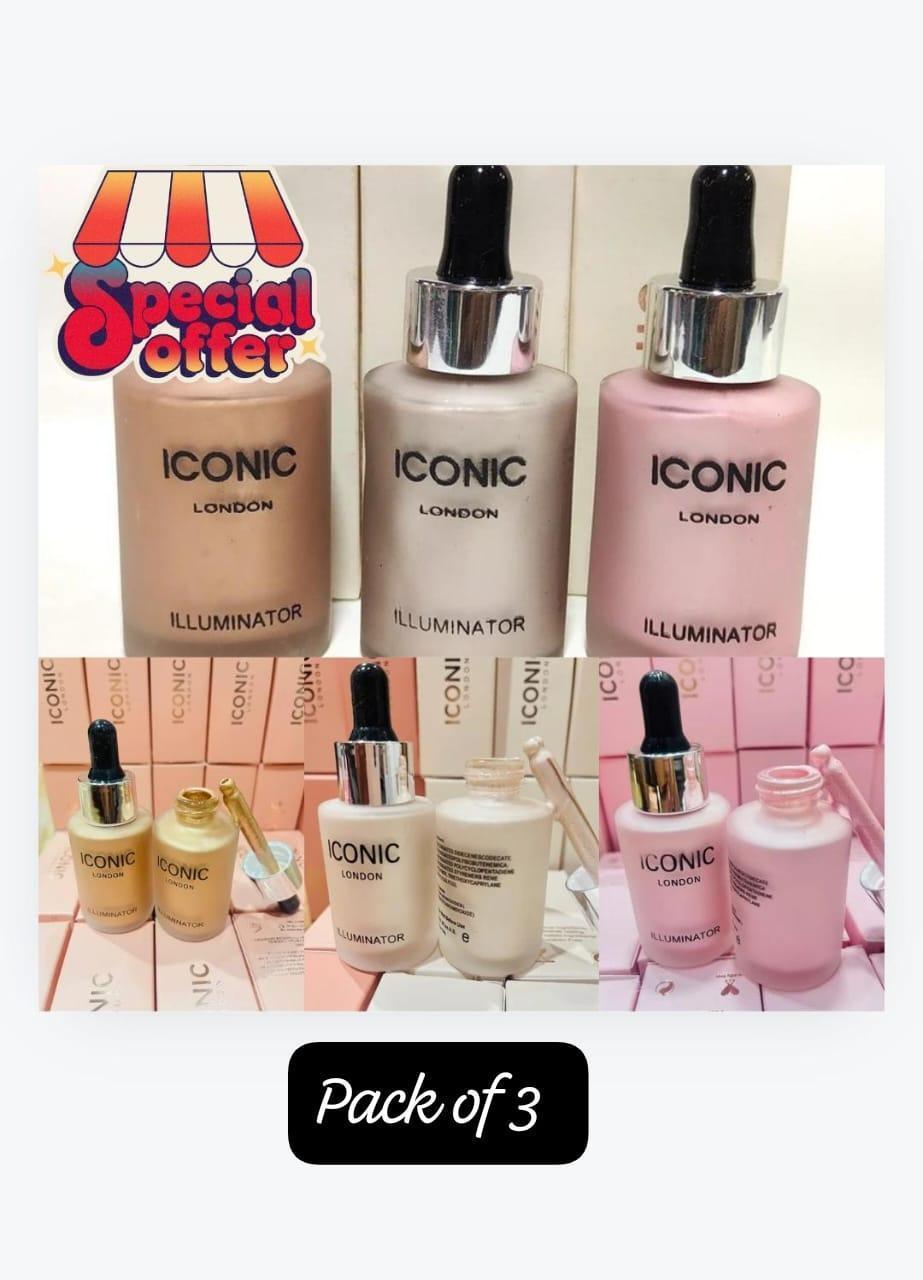 3 Pcs Pink Liquid Highlighter High Coverage Glowy