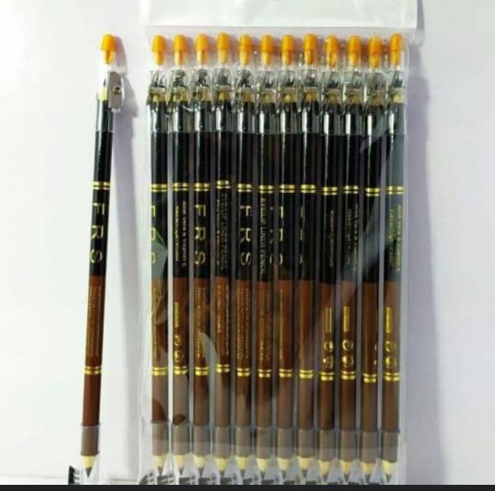 12 Pcs Eyebrow Pencil With Brush Black High Pigment
