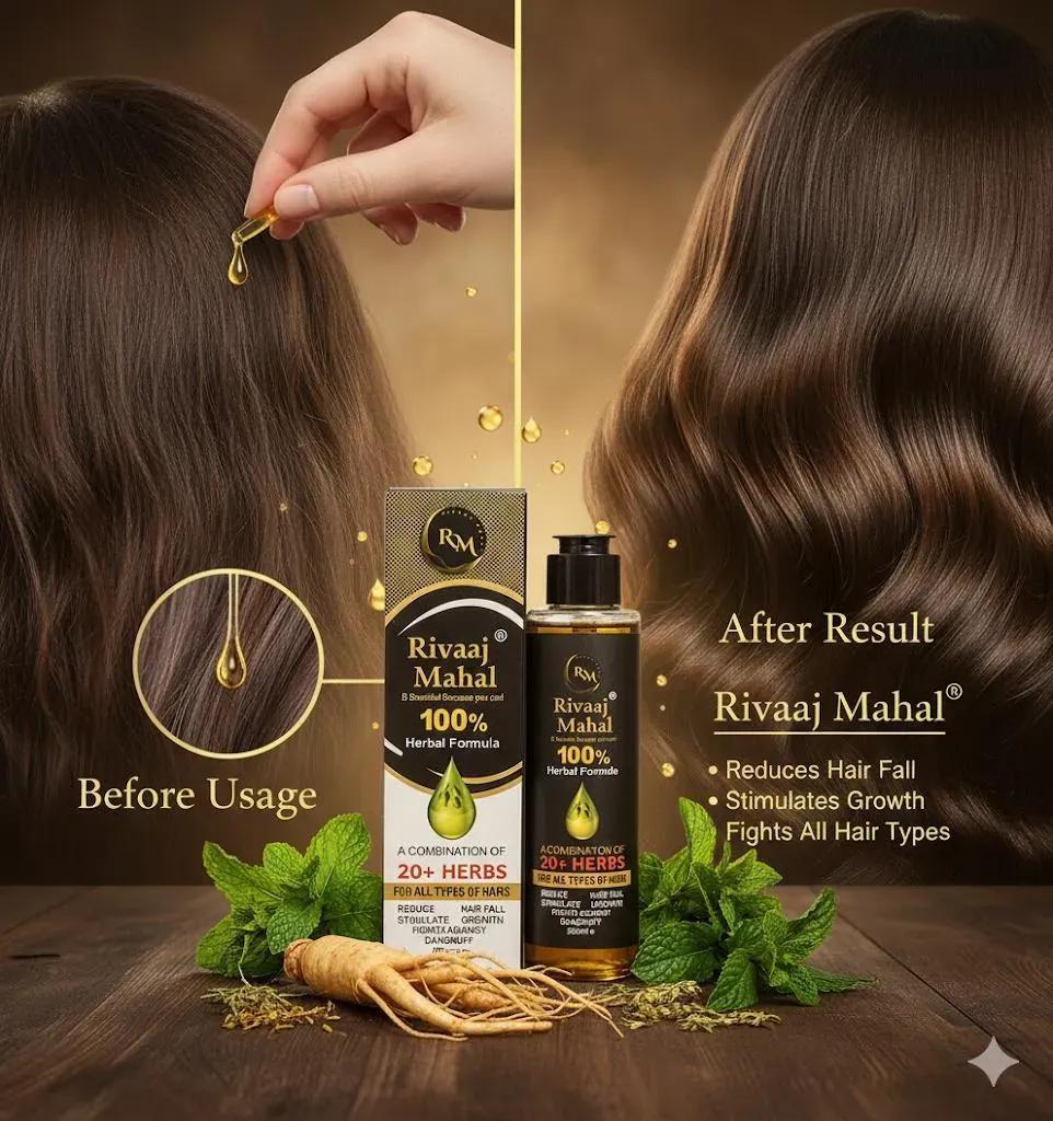 Rivaaj Mahal 100% Herbal Hair Oil 200ml Anti-Dandruff &amp; Hair Fall