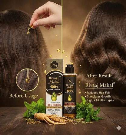 Rivaaj Mahal 100% Herbal Hair Oil 200ml Anti-Dandruff &amp; Hair Fall