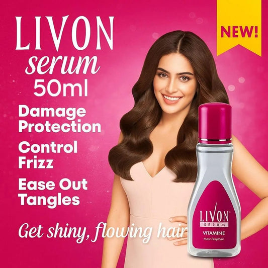 Livon Hair Serum - 50ml Anti-Dandruff &amp; Anti-Hair Fall Formula for All Hair Types