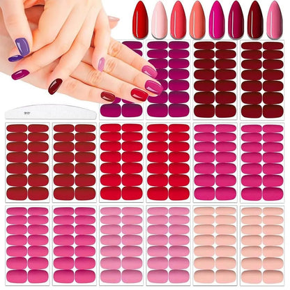 96 Pcs Multicolor ABS Fake Nails with Chrome Finish