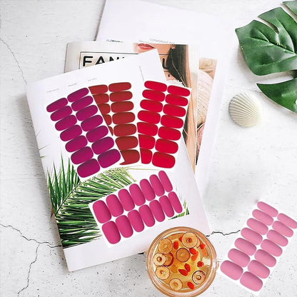 96 Pcs Multicolor ABS Fake Nails with Chrome Finish