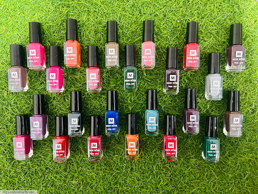 24-Piece Peel Off Nail Polish Set with Smooth Coverage