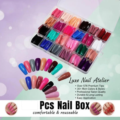 Nail Tips Set 24 Colors Professional Salon Quality