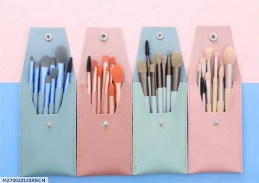 Cute Makeup Brushes Set with Leather Pouch