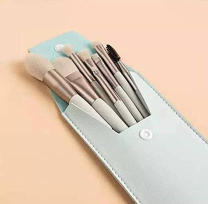 Cute Makeup Brushes Set with Leather Pouch