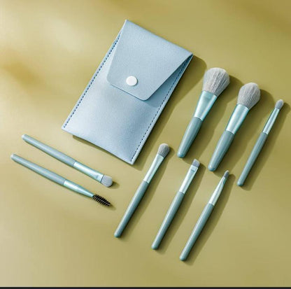 Cute Makeup Brushes Set with Leather Pouch