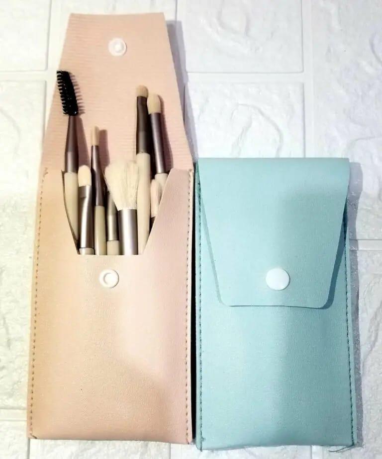 Cute Makeup Brushes Set with Leather Pouch