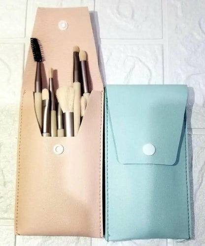 Cute Makeup Brushes Set with Leather Pouch