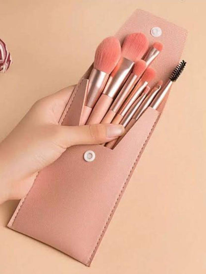 Cute Makeup Brushes Set with Leather Pouch