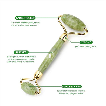 Anti-Aging Jade Roller &amp; Gua Sha Green Set