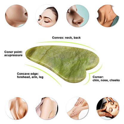 Anti-Aging Jade Roller &amp; Gua Sha Green Set