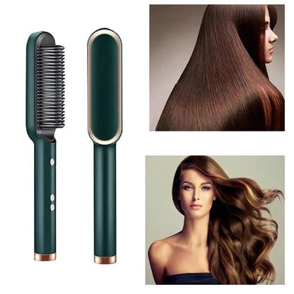 Hair Straightener Brush with 30s Heat &amp; Anti-Scald Design