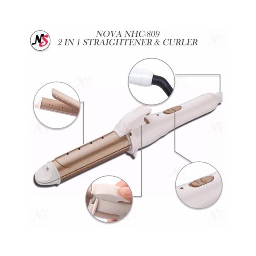 Nova 2-in-1 Hair Straightener &amp; Curler White