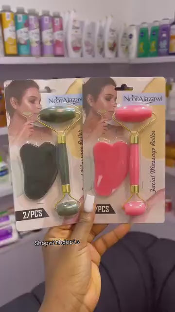 Anti-Aging Jade Roller &amp; Gua Sha Set Multicolor